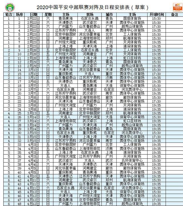 中超联赛赛程表2020？-2017年中超17轮赛程表-第1张图片-秋秋体育网